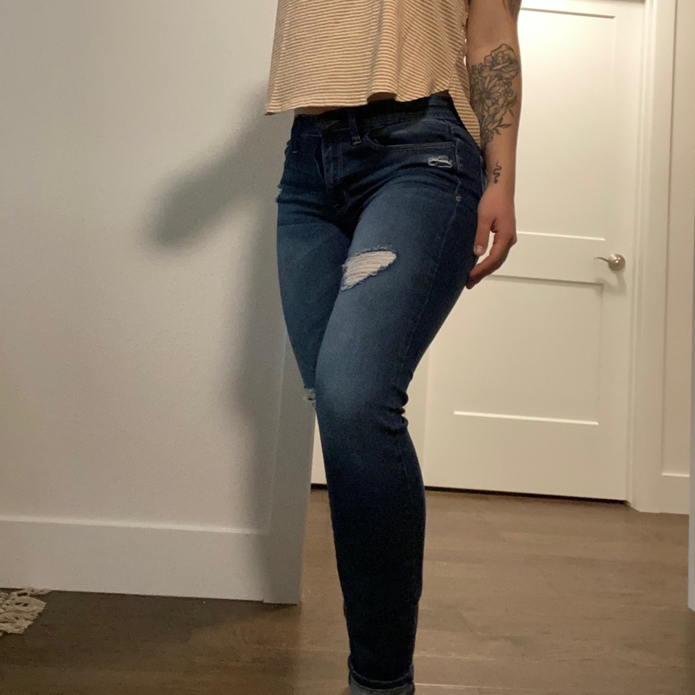 Dark wash denim